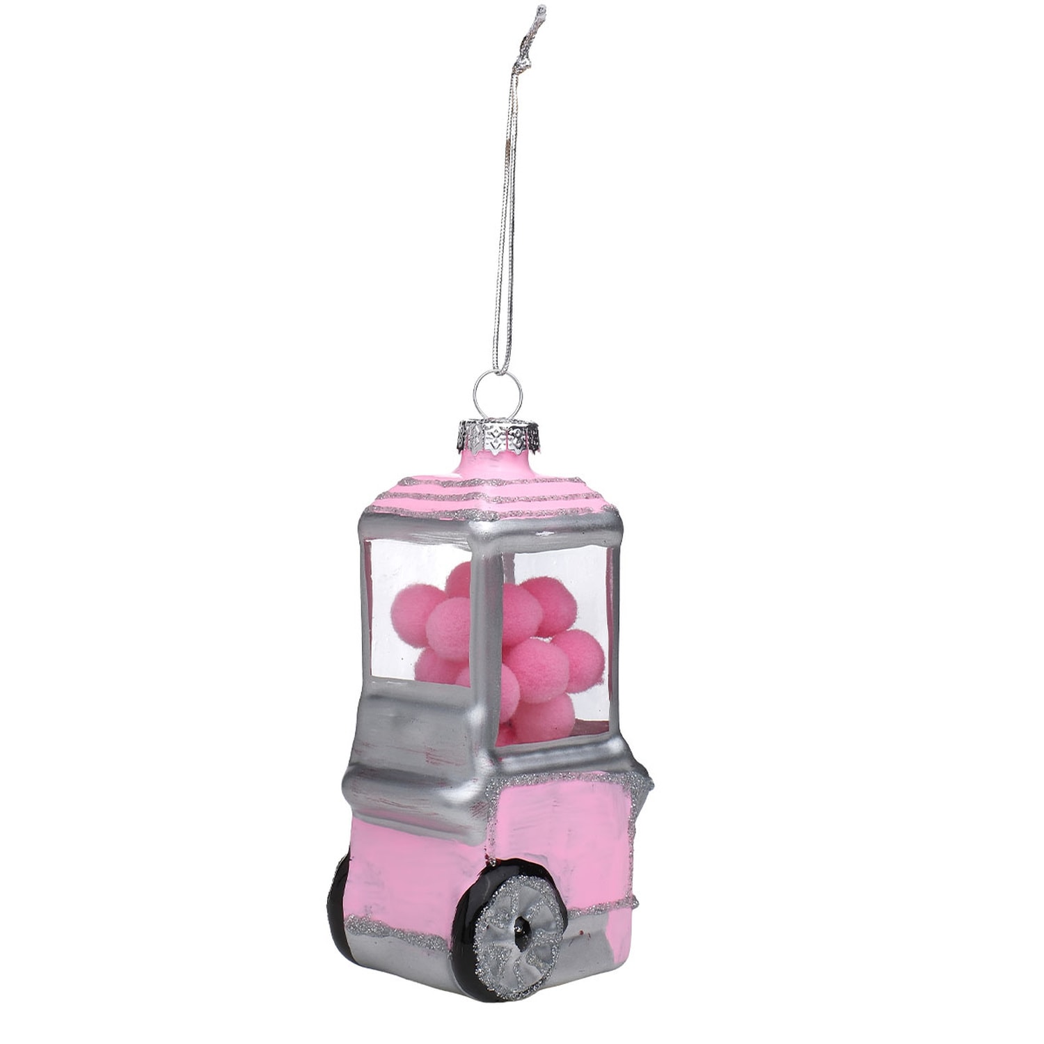 TH Şeker Arabası Figürü Pembe Ağaç Süsü 5