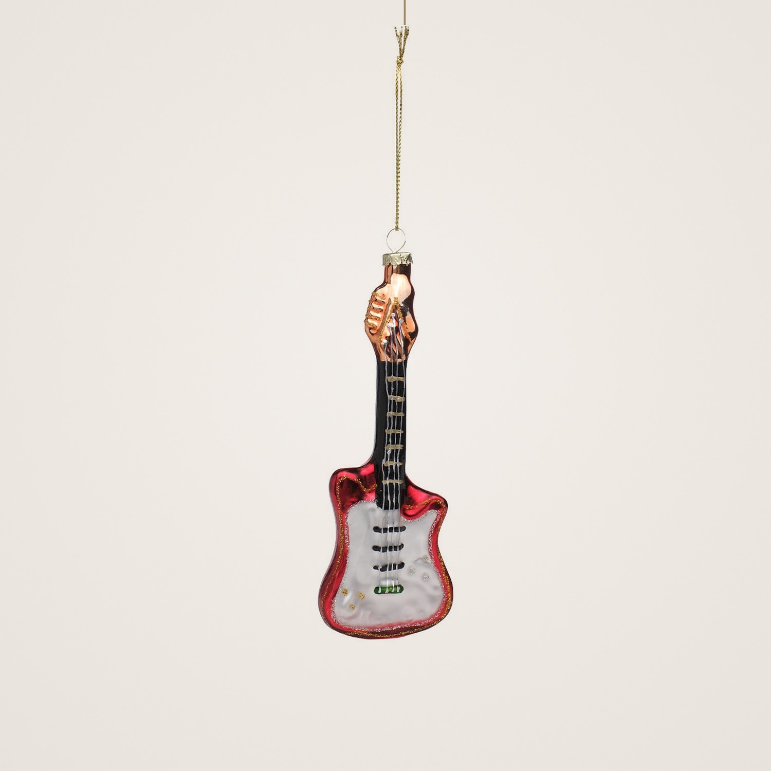 TH Kırmızı Gitar Figürü Ağaç Süsü 2