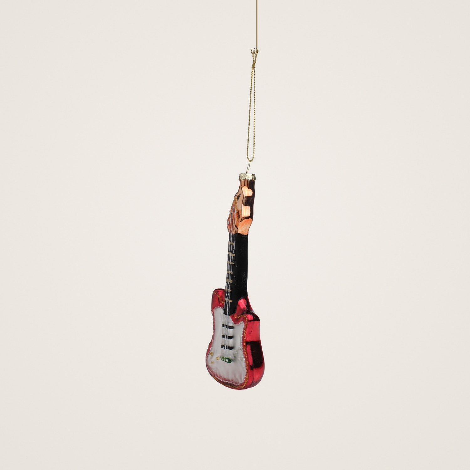 TH Kırmızı Gitar Figürü Ağaç Süsü 3