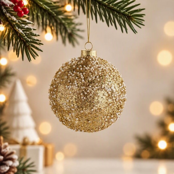 TH İncili Parlak Premium Ağaç Süsü 1