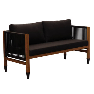 AB21 İkili Koltuk V0601 Siyah İp 150X62X - TepeHome
