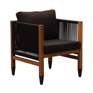 AB21 Tekli Koltuk V0601 Siyah İp 75X62X7 - TepeHome