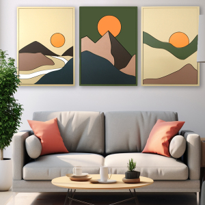 Abstract Mountain Set 3 lü set Tablo - TepeHome (1)