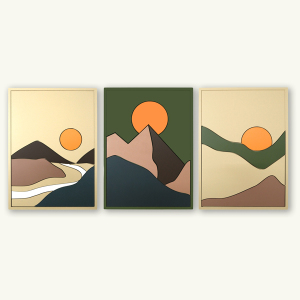 Abstract Mountain Set 3 lü set Tablo - TepeHome
