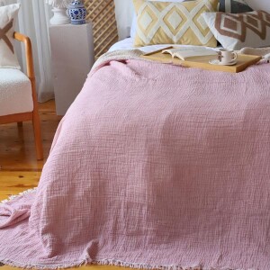 Açık Pembe Müslin Örtü 220X240 Cm - TepeHome (1)