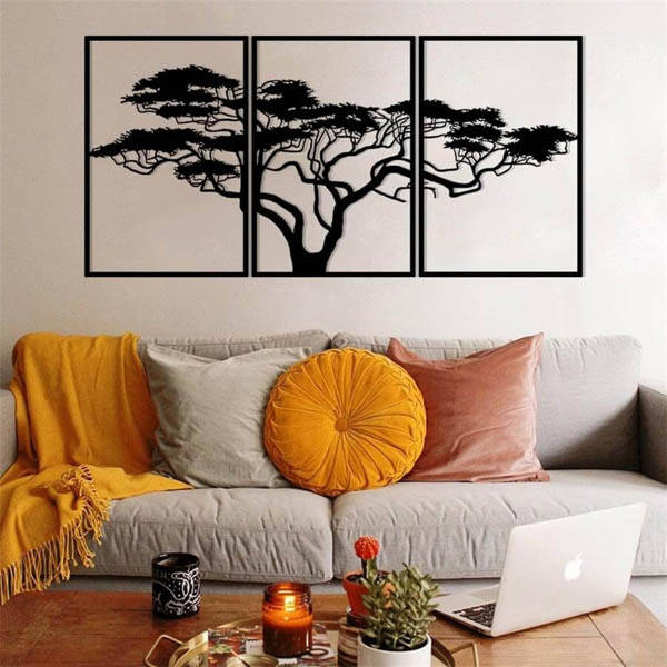 Afrika Ağacı Metal Duvar Dekoru 75x150 - 3