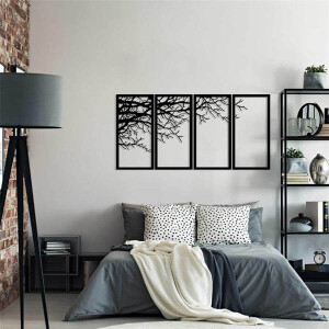 Ağaç Dalı Metal Duvar Dekoru 4 Lü Set 24 - TepeHome (1)
