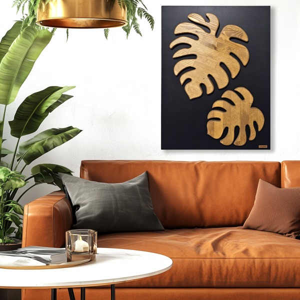 Ahşap Monstera Tablo - 4