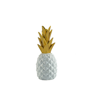 Ananas Beyaz Gold Dekoratif Obje - TepeHome (1)