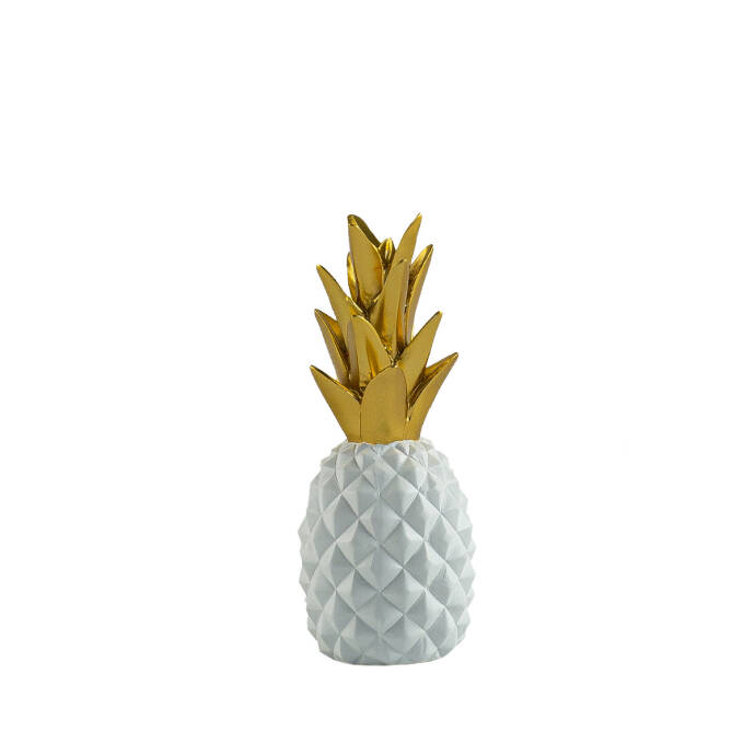 Ananas Beyaz Gold Dekoratif Obje - 2