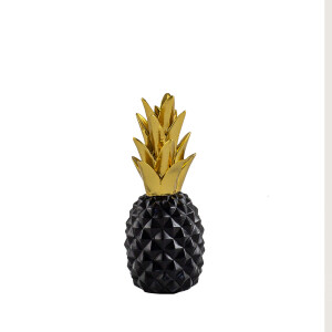 Ananas Siyah Gold Dekoratif Obje - TepeHome (1)