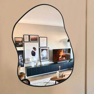 Asimetrik Ahşap Duvar Aynası 92x70 - TepeHome