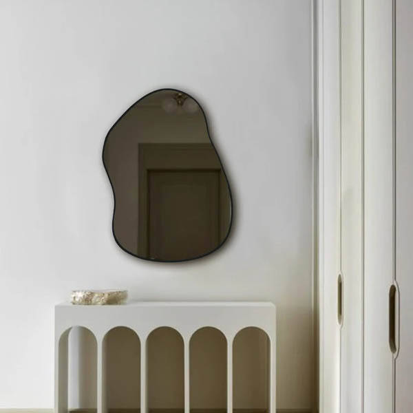 Asimetrik Ahşap Duvar Aynası 92x70 - 3
