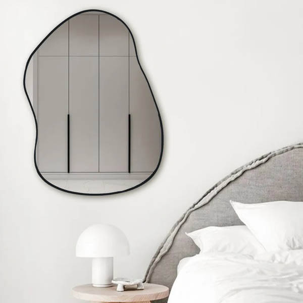 Asimetrik Ahşap Duvar Aynası 92x70 - 5