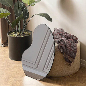 Asimetrik Fasulye Temalı Ahşap Ayna 75x5 - 6