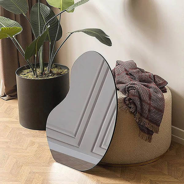Asimetrik Fasulye Temalı Ahşap Ayna 75x5 - 6
