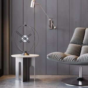 Atom35 Silver Dekoratif Masa Saati - TepeHome (1)