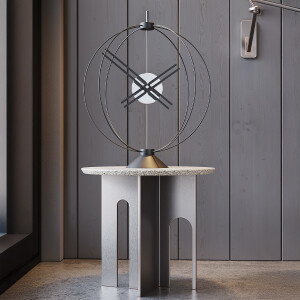 Atom35 Silver Dekoratif Masa Saati - TepeHome