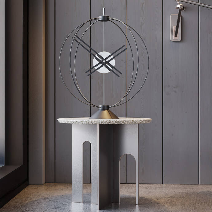 Atom35 Silver Dekoratif Masa Saati - 1