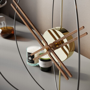 Atom50 Gold Ceviz Dekoratif Masa Saati - TepeHome (1)