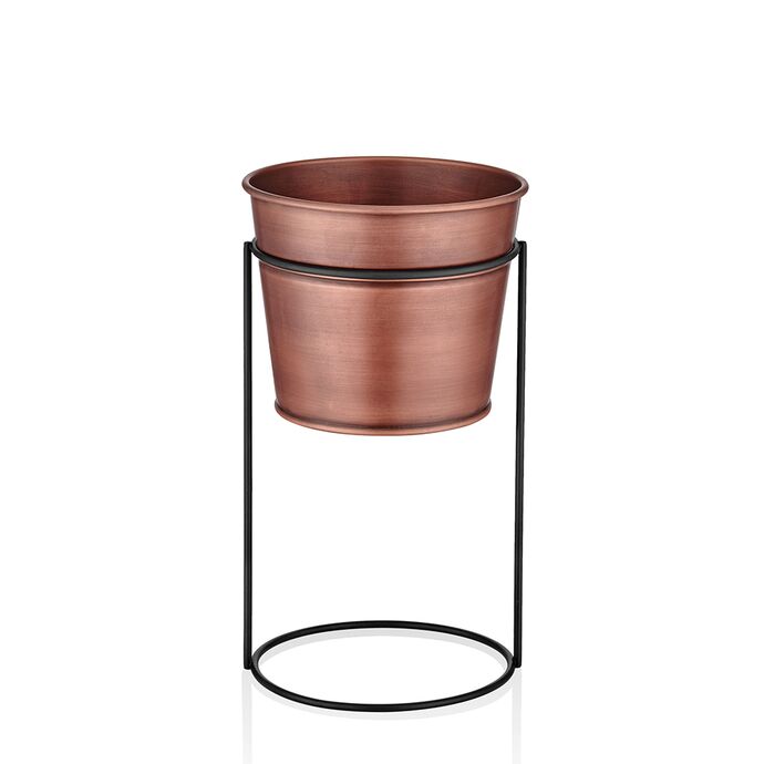 BAKIR KAPLAMA ÇİÇEKLİK AYAKLI 30CM - TepeHome