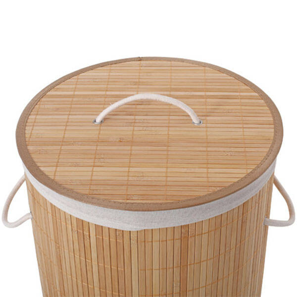 Bambu Kapaklı Çamaşır Sepeti35X35X60Cm - 6