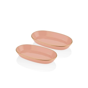 Basic Oval Servis Somon Pembe - 29cm 2 L - TepeHome