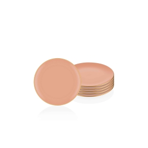 Basic Pasta Tabağı 6 Lı Set Somon Pembe - TepeHome