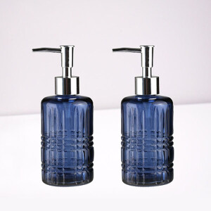 Cam Sıvı Sabunluk İki Adet Mavi 300Ml - 2