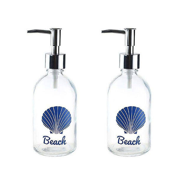 Cam Sıvı Sabunluk İki Adet Plaj 250Ml - 2