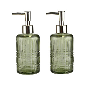 Cam Sıvı Sabunluk İki Adet Yeşil 300Ml - TepeHome
