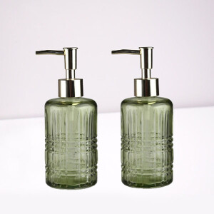 Cam Sıvı Sabunluk İki Adet Yeşil 300Ml - TepeHome (1)