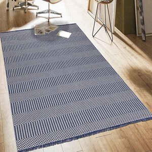 Casa Cotton Gri Lacivert Halı 21409A - TepeHome (1)