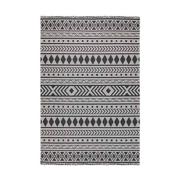 Casa Cotton Gri Siyah Halı 21648A - 1