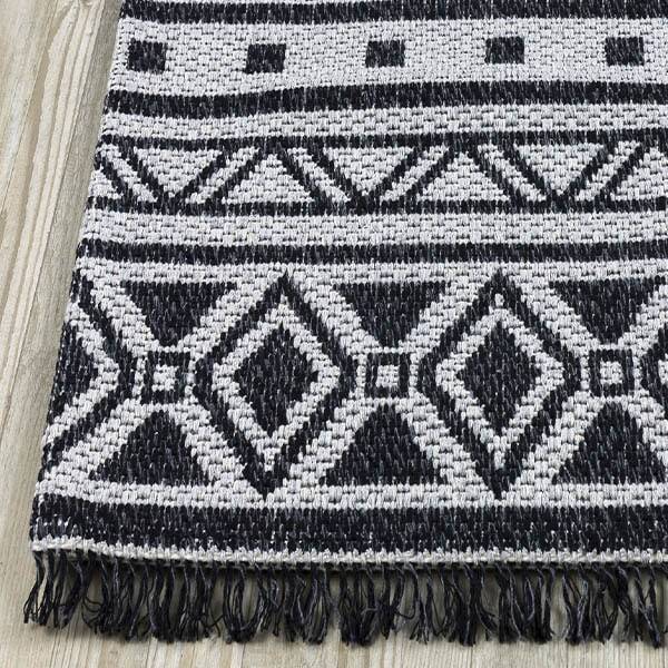 Casa Cotton Gri Siyah Halı 21648A - 3