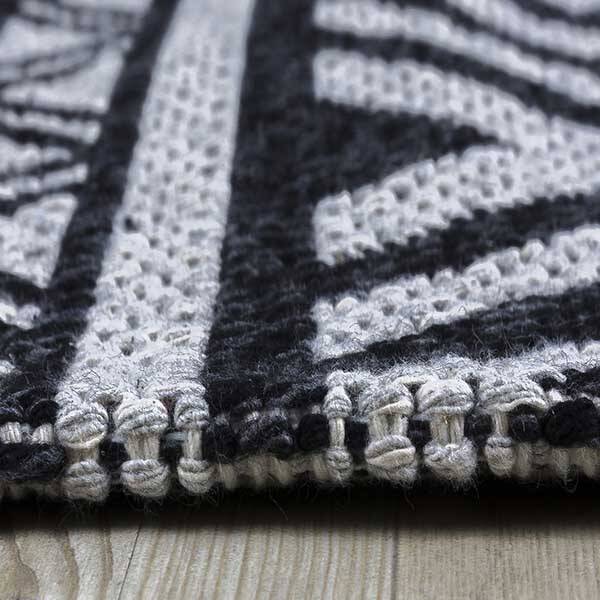 Casa Cotton Gri Siyah Halı 21648A - 4