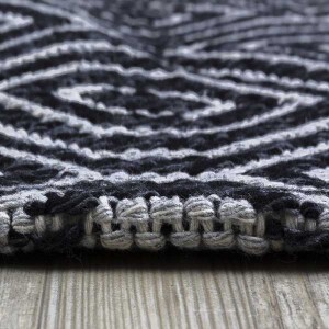 Casa Cotton Siyah Gri Halı 21401A - 3