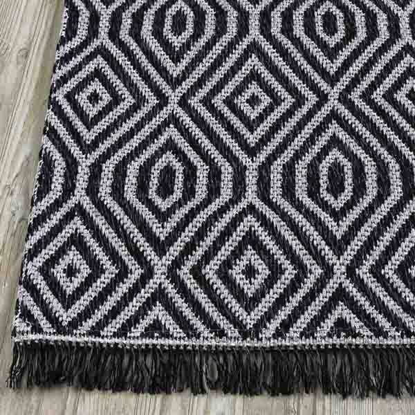 Casa Cotton Siyah Gri Halı 21401A - 4