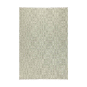 Casa Cotton Yeşil Krem Halı 21403A - TepeHome