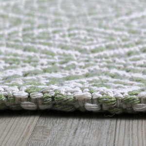 Casa Cotton Yeşil Krem Halı 21403A - 3