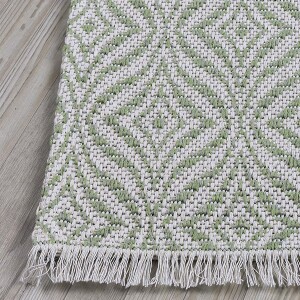 Casa Cotton Yeşil Krem Halı 21403A - 4