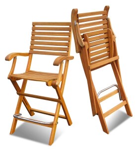 Casino Bar Sandalyesi 2Adet Golden Teak - TepeHome
