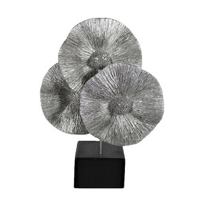 Çiçek Biblo Polyester Gümüş 28X21 - TepeHome