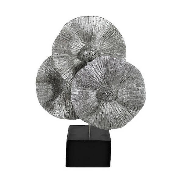 Çiçek Biblo Polyester Gümüş 28X21 - 1