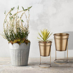 Çiçeklik Ayaklı 21 Cm - Gold - TepeHome