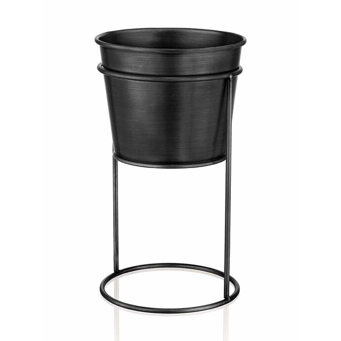 ÇİÇEKLİK AYAKLI 30 CM - SİYAH - TepeHome