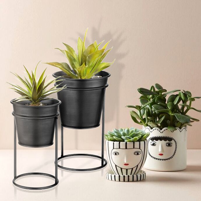 ÇİÇEKLİK AYAKLI 30 CM - SİYAH - TepeHome (1)