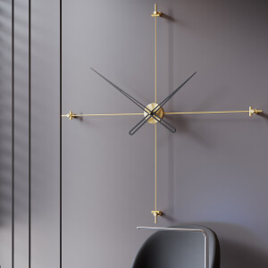 Compass90Gold Dekoratif Duvar Saati - TepeHome