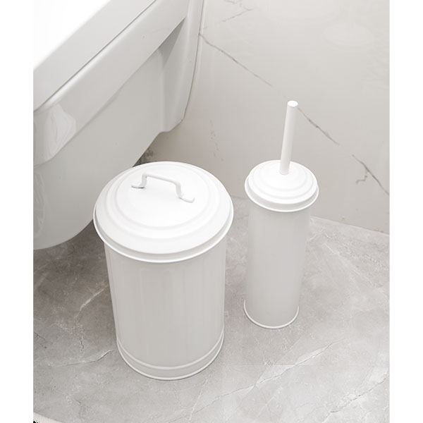 Çöp Kovası Tuvalet Fırçası Seti Beyaz - 2