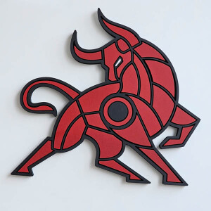 Crimson Bull Ahşap Tablo - TepeHome